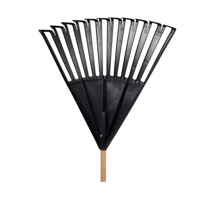 Image showing 13 th True Temper 24 in. Plastic Clog-Free Tine Leaf Rake with 48 in. Hardwood/Steel Handle, For Leaves, Grass, Twigs, Pine Needles