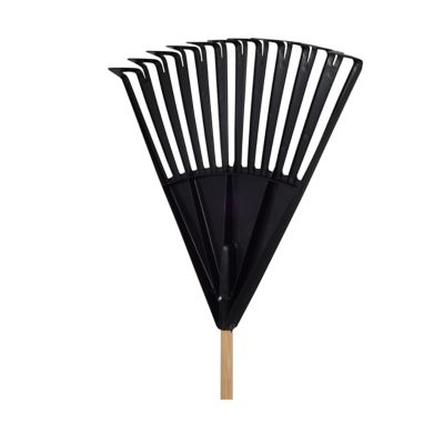Image showing 14 th True Temper 24 in. Plastic Clog-Free Tine Leaf Rake with 48 in. Hardwood/Steel Handle, For Leaves, Grass, Twigs, Pine Needles