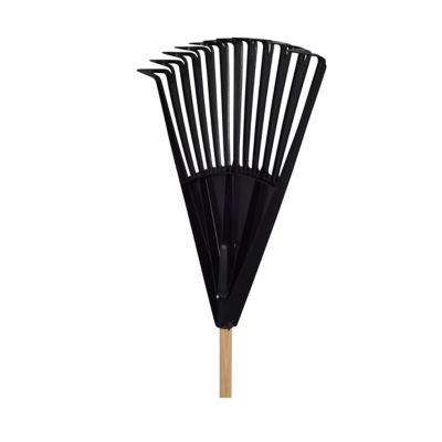 Image showing 15 th True Temper 24 in. Plastic Clog-Free Tine Leaf Rake with 48 in. Hardwood/Steel Handle, For Leaves, Grass, Twigs, Pine Needles