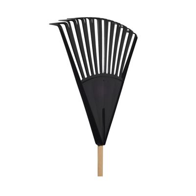 Image showing 19 th True Temper 24 in. Plastic Clog-Free Tine Leaf Rake with 48 in. Hardwood/Steel Handle, For Leaves, Grass, Twigs, Pine Needles