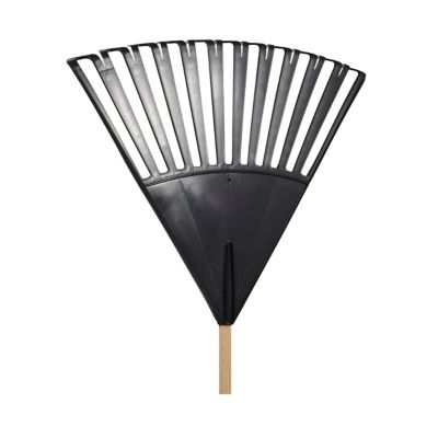 Image showing 21 th True Temper 24 in. Plastic Clog-Free Tine Leaf Rake with 48 in. Hardwood/Steel Handle, For Leaves, Grass, Twigs, Pine Needles