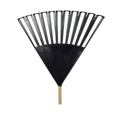 Image showing 24 th True Temper 24 in. Plastic Clog-Free Tine Leaf Rake with 48 in. Hardwood/Steel Handle, For Leaves, Grass, Twigs, Pine Needles
