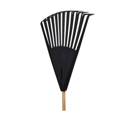 Image showing 27 th True Temper 24 in. Plastic Clog-Free Tine Leaf Rake with 48 in. Hardwood/Steel Handle, For Leaves, Grass, Twigs, Pine Needles