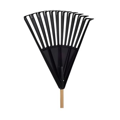 Image showing 32 th True Temper 24 in. Plastic Clog-Free Tine Leaf Rake with 48 in. Hardwood/Steel Handle, For Leaves, Grass, Twigs, Pine Needles