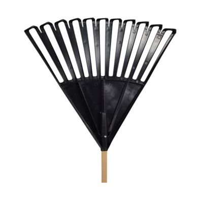 Image showing 34 th True Temper 24 in. Plastic Clog-Free Tine Leaf Rake with 48 in. Hardwood/Steel Handle, For Leaves, Grass, Twigs, Pine Needles