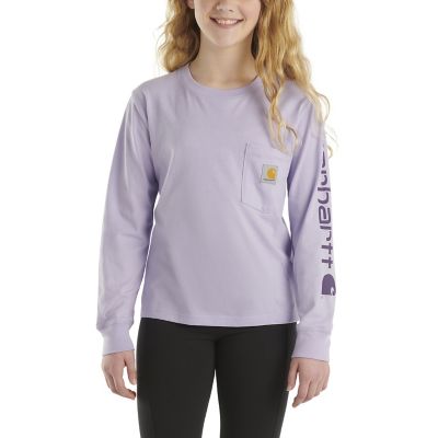 Carhartt Girls' Graphic Crew Neck Long-Sleeve Pocket T-Shirt