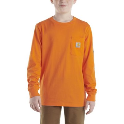 Carhartt Boys' Graphic Crew Neck Long-Sleeve Pocket T-Shirt