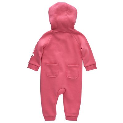 Image showing 1 th Carhartt Baby Girls' Fleece Zip-Front Long-Sleeve Hooded Coveralls