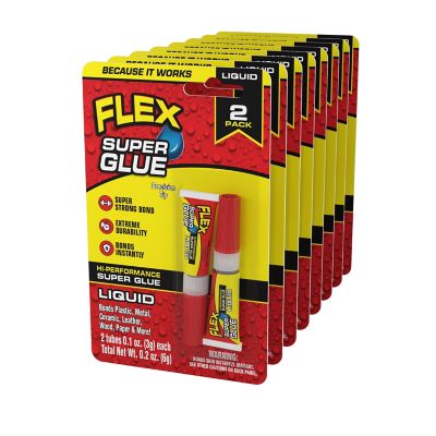 Flex Seal Super Glue Liquid 2 x 3 Tube (8 Pack), SGLIQ2X3