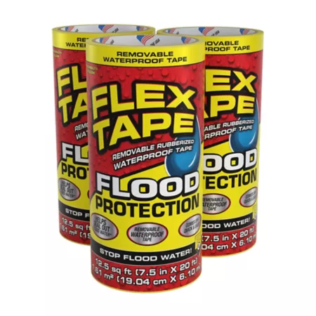 Flood Protection with Flex Seal Tape Yellow 7.5 in x 20 ft 3-Pack Sandbags