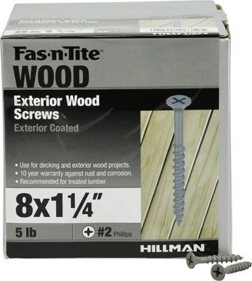 Hillman Fas-N-Tite Exterior Coated Wood Screws (#8 x 1-1/4in.) -5 lb