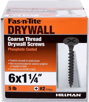 Hillman Fas-N-Tite Coarse Thread Drywall Screws (#6 x 1-1/4in.) -5lb