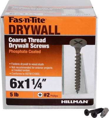 Image showing  #6 x 1-1/4 in. Fas-N-Tite Coarse Thread Drywall Screws, 1226-Pack