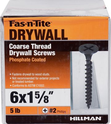 Hillman Fas-N-Tite Coarse Thread Drywall Screws (#6 x 1-5/8in.) -5lb