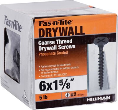 Image showing  6 x 1-5/8in. Fas-N-Tite Coarse Thread Drywall Screws, 950 pk.