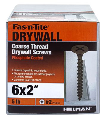 Hillman #6 x 2 in. Fas-N-Tite Coarse Thread Drywall Screws, 830-Pack