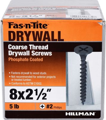 Hillman Fas-N-Tite Coarse Thread Drywall Screws (#8 x 2-1/2in.) -5lb