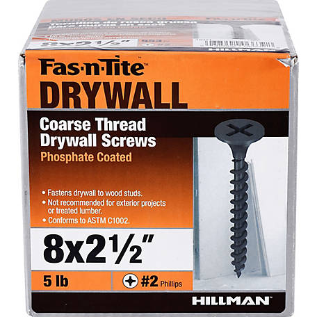 Hillman Fas-N-Tite Coarse Thread Drywall Screws (#8 x 2-1/2in.) -5lb
