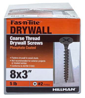 Hillman #8 x 3 in. Fas-N-Tite Coarse Thread Drywall Screws, 385-Pack