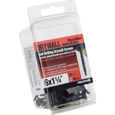Image showing 5 th Hillman #6 x 1-1/4 in. Project Center Fine Self-Drilling Drywall Screws, 75-Pack