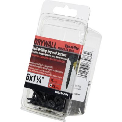 Image showing 6 th Hillman #6 x 1-1/4 in. Project Center Fine Self-Drilling Drywall Screws, 75-Pack