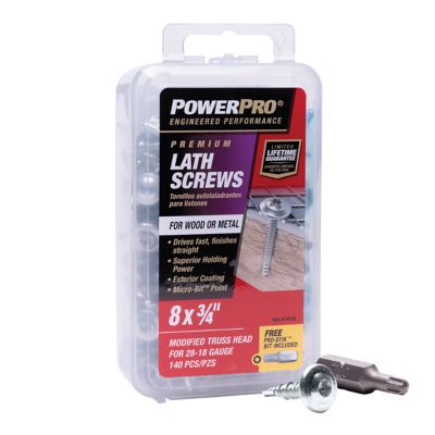 Image showing  8 x 3/4in. Power Pro Star Drive Truss-Head Lath Screws, 140 pk.