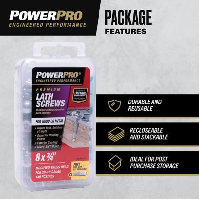 Image showing  8 x 3/4in. Power Pro Star Drive Truss-Head Lath Screws, 140 pk.