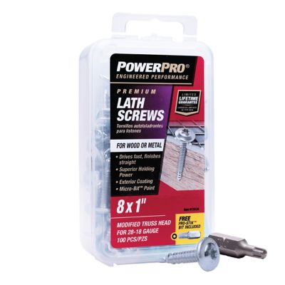 Image showing  8 x 1in. Power Pro Star Drive Truss-Head Lath Screws, 100 pk.