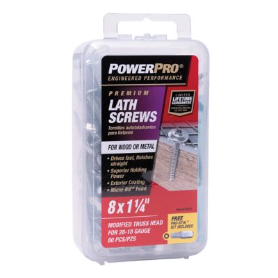 Hillman #8 x 1-1/4 in. Power Pro Star Drive Truss-Head Lath Screws, 80-Pack
