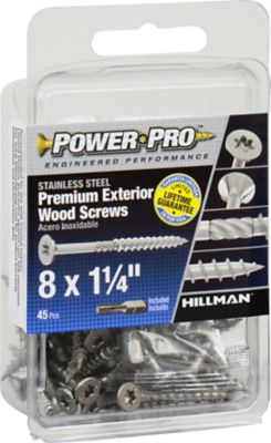 Image showing  #8 x 1-1/4 in. Premium 305 Stainless Steel Wood Screws, 45-Pack