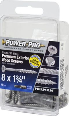 Image showing  #8 x 1-3/4 in. Power Pro Premium 305 Stainless Steel Wood Screws, 40-Pack