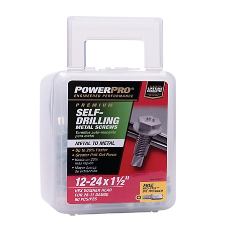 Hillman Power Pro Premium Star Drive Hex Washer Sheet Metal Screws (#12-24 x 1-1/2in.) -1lb
