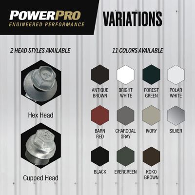 Image showing 6 th Hillman #10 x 1-1/2 in. Power Pro Self-Drilling Metal-to-Wood Roofing Screws, Charcoal Gray, 98-Pack