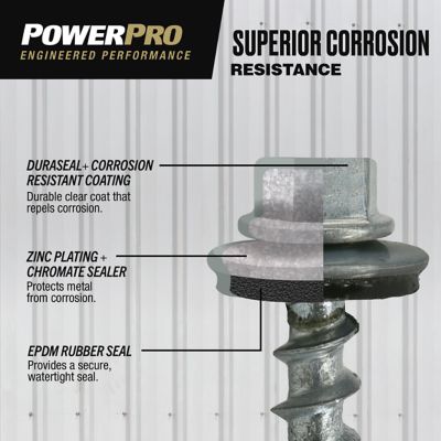Image showing 6 th Hillman #10 x 1-1/2 in. Power Pro Silver Self-Drilling Metal-to-Wood Roofing Screws, 98-Pack
