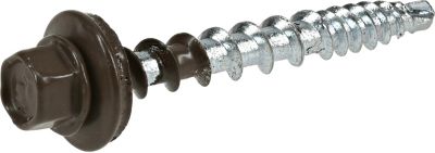 Image showing  #10 x 1-1/2 in. Power Pro Self-Drilling Metal-to-Wood Roofing Screws, Koko Brown, 98-Pack