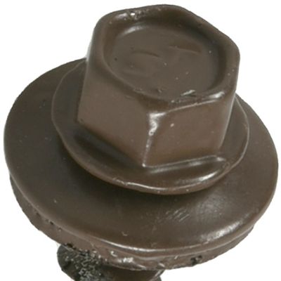 Image showing  #10 x 1-1/2 in. Power Pro Self-Drilling Metal-to-Wood Roofing Screws, Koko Brown, 98-Pack