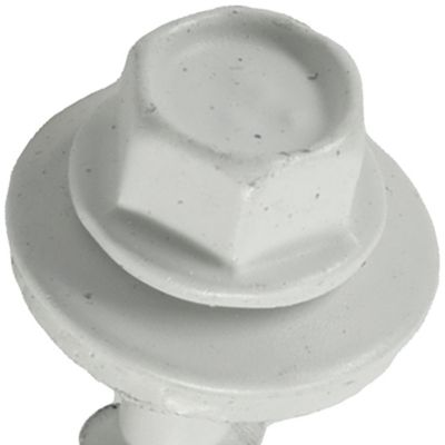 Image showing  #10 x 1-1/2 in. Power Pro Self-Drilling Metal-to-Wood Roofing Screws, Polar White, 1 lb., 98-Pack