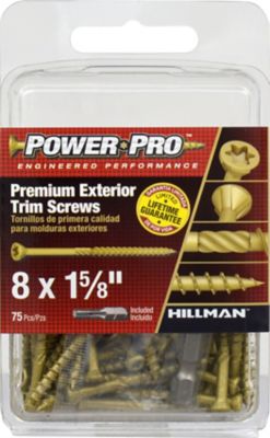 Hillman Power Pro Premium Exterior Trim Screws (#8 x 1-5/8in.) -75 Pack