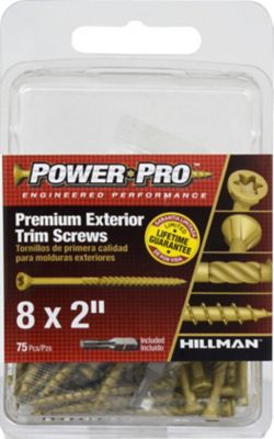 Hillman #8 x 2 in. Power Pro Premium Exterior Trim Screws, 75-Pack