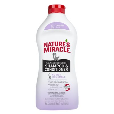 Nature's Miracle Skunk Odor Control Lavender Scented Shampoo and Conditioner for Dogs and Cats, 32 oz.