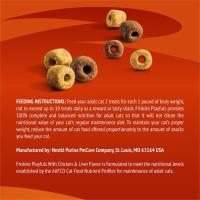 Image showing 6 th Purina Friskies Playfuls Chicken and Liver Flavor Dry Crunchy Cat Treats, 6.5 oz.