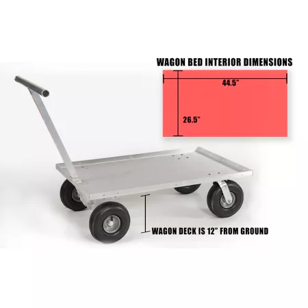 Kahuna Wagons Large Heavy Duty Aluminum Push Cart ALUM002 Garden Carts