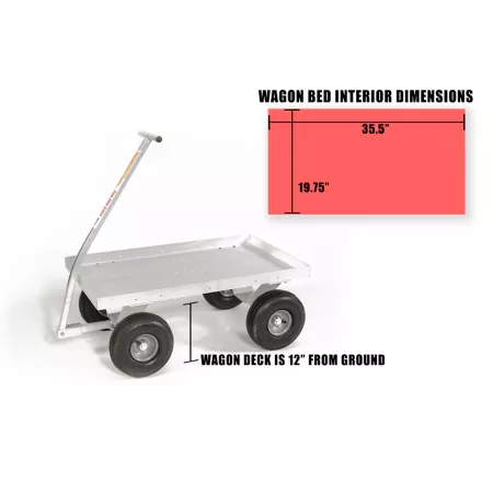 Kahuna Wagons Hercules Small Aluminum Pull Wagon ALUM999 Garden Carts