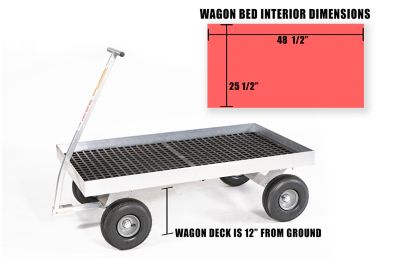 Kahuna Wagons Large Uv Perforated Deck- Aluminum Pull Wagon-Cypress Wagon, ALUM223