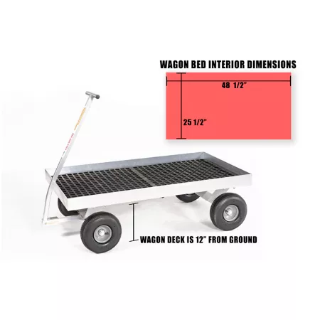 Kahuna Wagons Large UV Perforated Deck - Aluminum Pull Wagon - Cypress Wagon ALUM223 Garden Carts