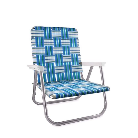 Kahuna Wagons Pair of High Back Aluminum Folding Beach Chairs Webbed, BC-SI