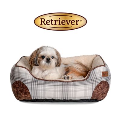 Image showing  Plaid Faux Leather Trim Cuddler Pet Bed, 22 in. x 18 in.