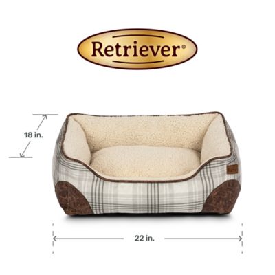 Image showing  Plaid Faux Leather Trim Cuddler Pet Bed, 22 in. x 18 in.