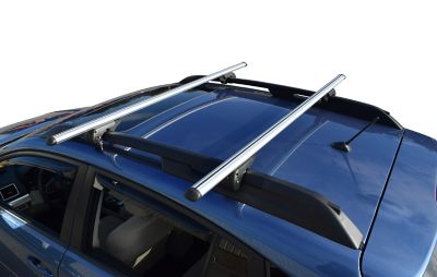 Malone 135 lb. Capacity EcoRack 58 in. Aluminum Cross Rail System Roof Rack with Raised Side Rails, Silver