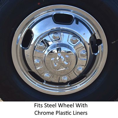 Image showing  OEM Chrome Front Center Cap/Hubcap for Dodge Ram 3500 DRW Dual Rear Wheel 2019-2024, 6MP52SZ0AB/6MP52TRMAB